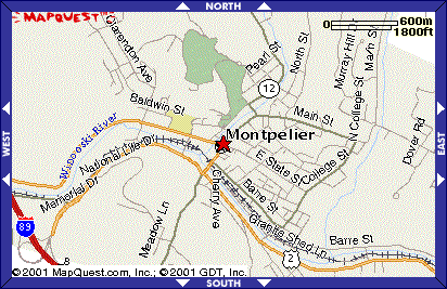 Montpelier Map courtesy of www.mapquest.com